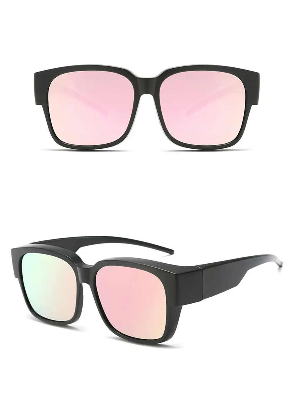 Lunettes de soleil teinte pêche en gros plan