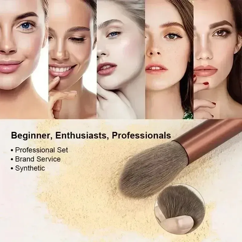 Ensemble de pinceaux de maquillage doux et moelleux, professionnel, pour fond de teint, poudre et fard à paupières, pinceau Kabuki, outil de beauté 4
