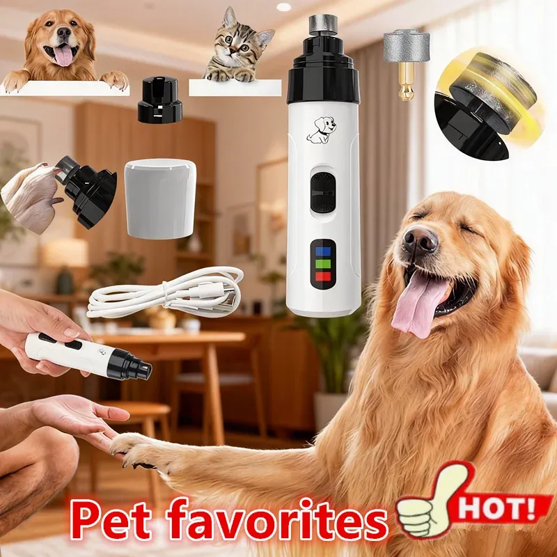 Coupe-ongles électrique pour chien et chat, broyeur à ongles pour chiot, outil professionnel de toilettage pour animaux de compagnie, tête de rechange à embout diamanté 3