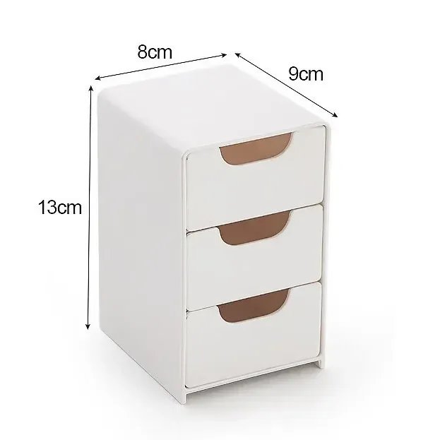 Organisateur de bureau à 3 niveaux avec tiroirs, boîte de rangement en plastique pour papeterie, école et fournitures de bureau, 1 pièce 4