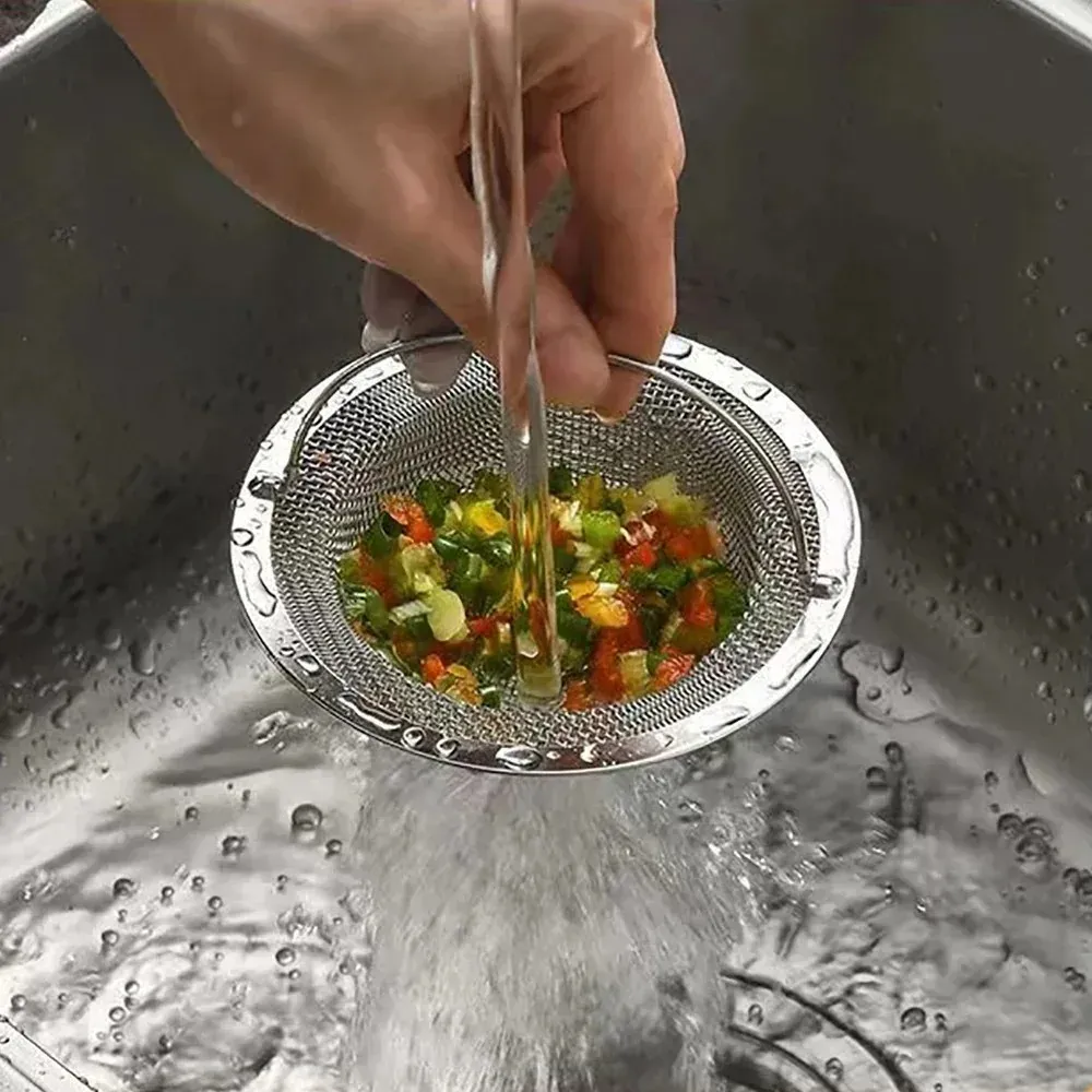 Crépine de vidange en acier inoxydable avec poignée pour baignoire, douche et évier de cuisine