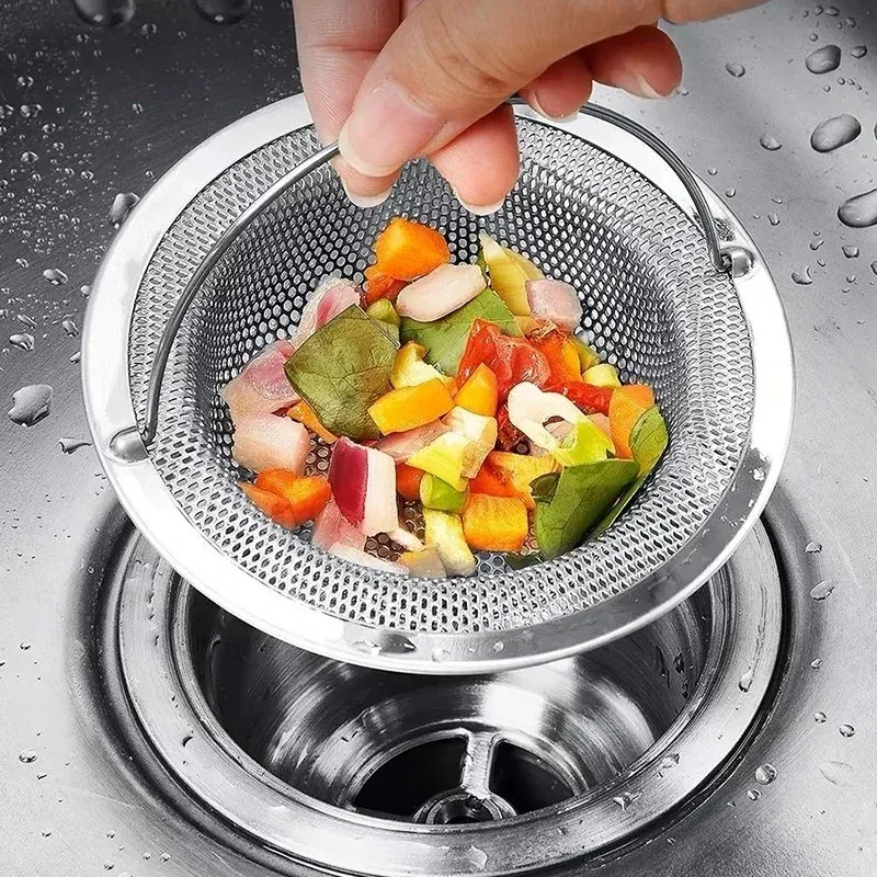 Crépine de vidange en acier inoxydable avec poignée pour baignoire, douche et évier de cuisine 2