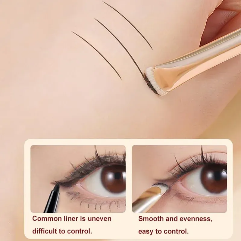 2 pinceaux courbés pour eye-liner, précis et doux, idéaux pour estomper les fards à paupières 3