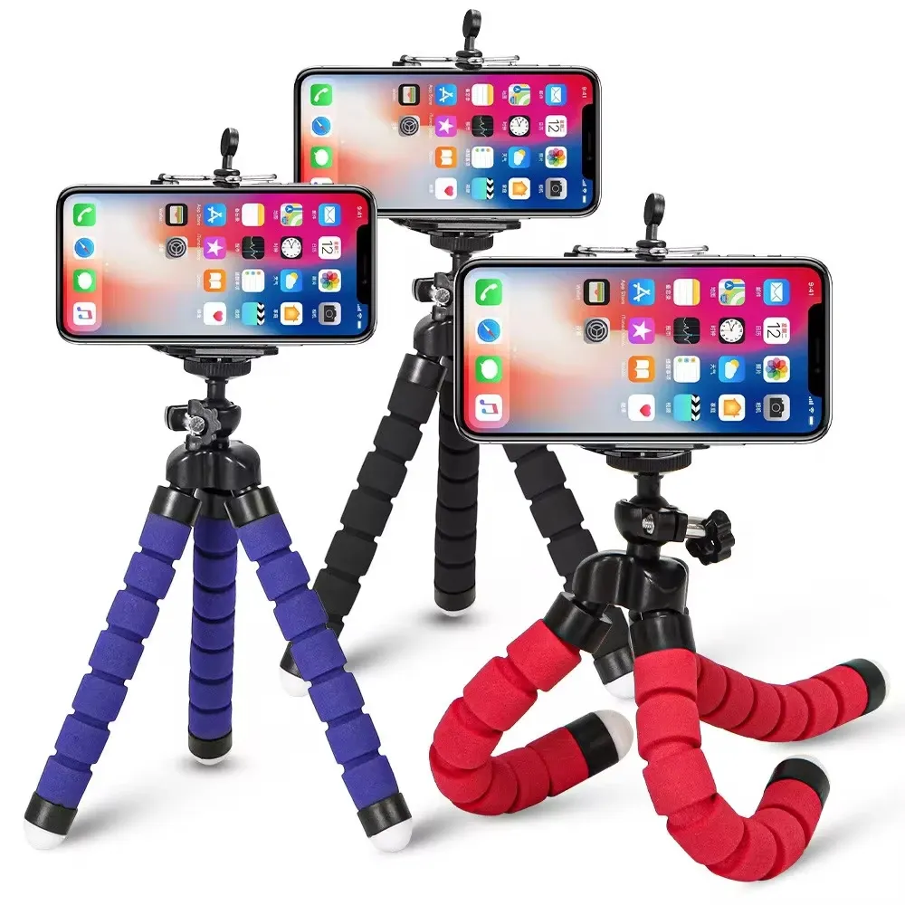 Mini trépied poulpe pour smartphone et caméra, support flexible avec pince