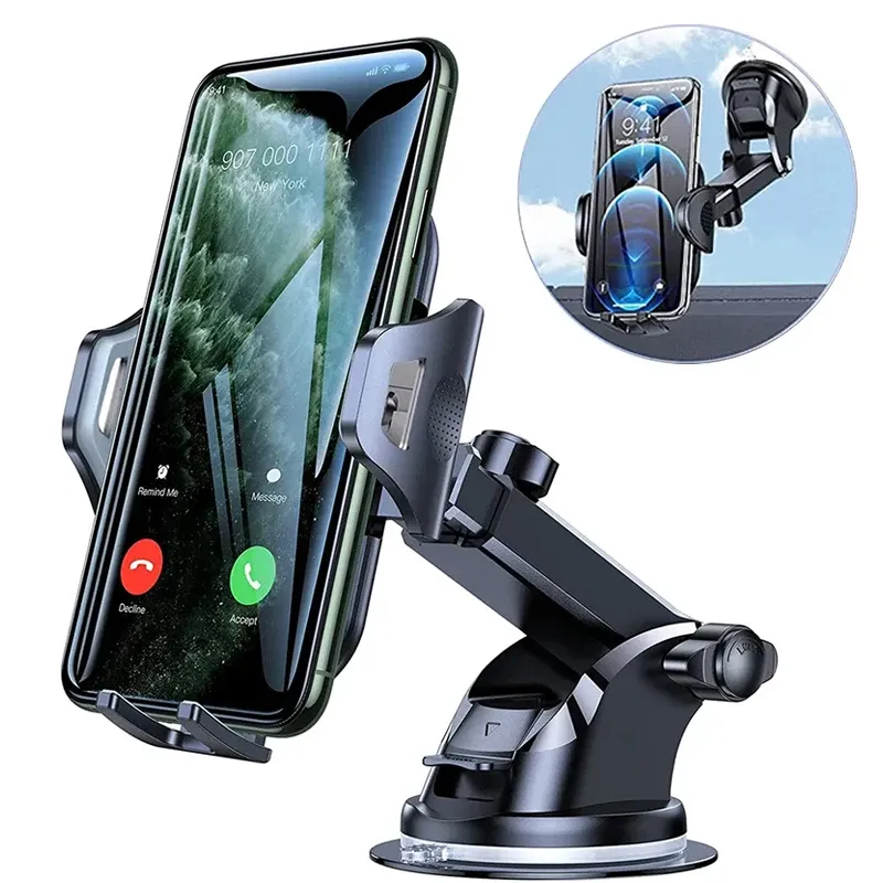 Support de téléphone à ventouse pour voiture avec bras extensible, compatible iPhone 13 et 14, Xiaomi, Huawei et Samsung 1