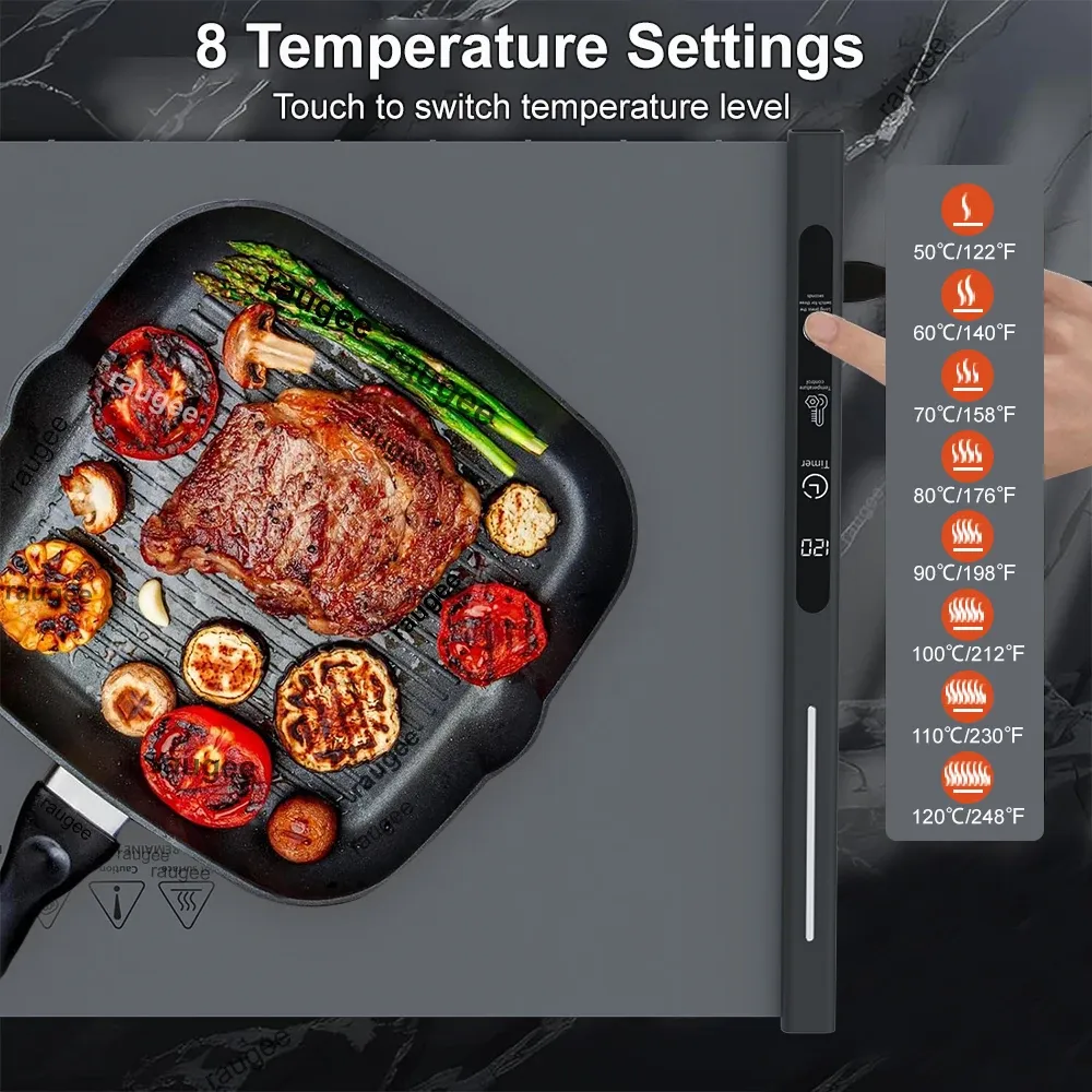 Tapis chauffant électrique pliable en silicone pour café, plats et table à manger 2