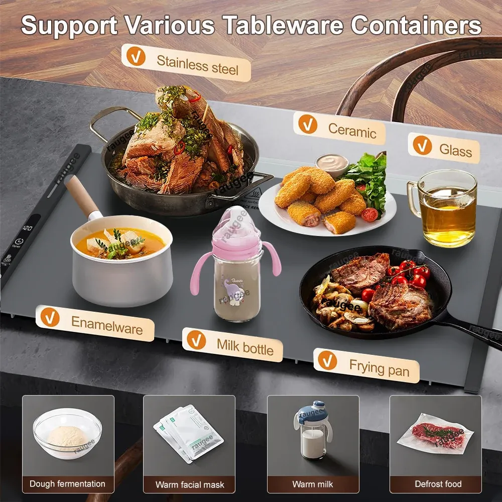 Tapis chauffant pour plats de service