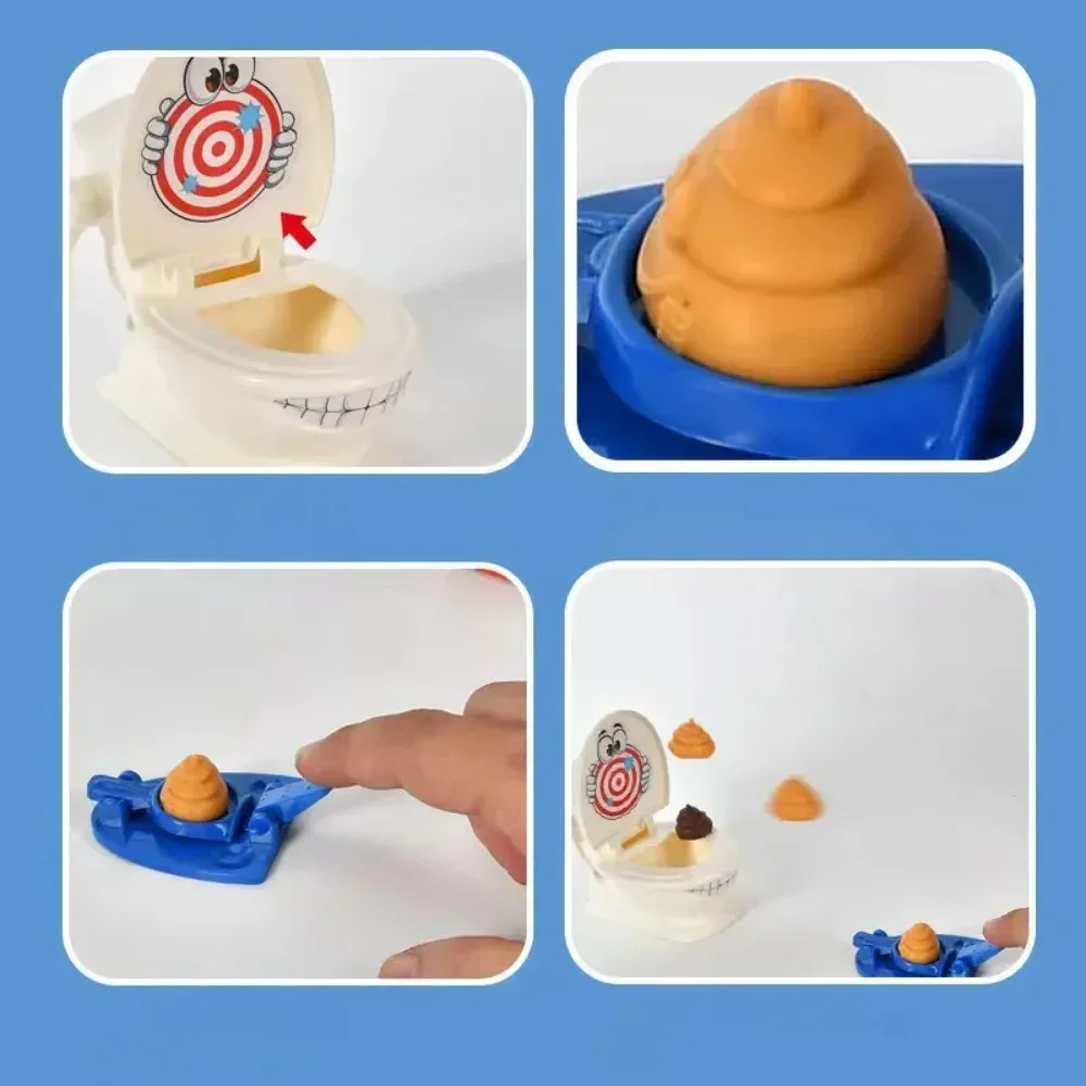 Mini toilettes anti-stress à deux joueurs, catapulte interactive, jeu de table, jouet de combat pour enfants et adultes 2