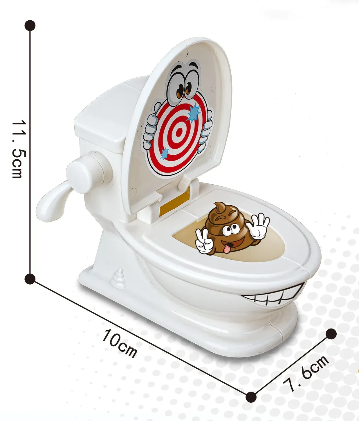 Mini toilettes anti-stress, détail des éléments interactifs