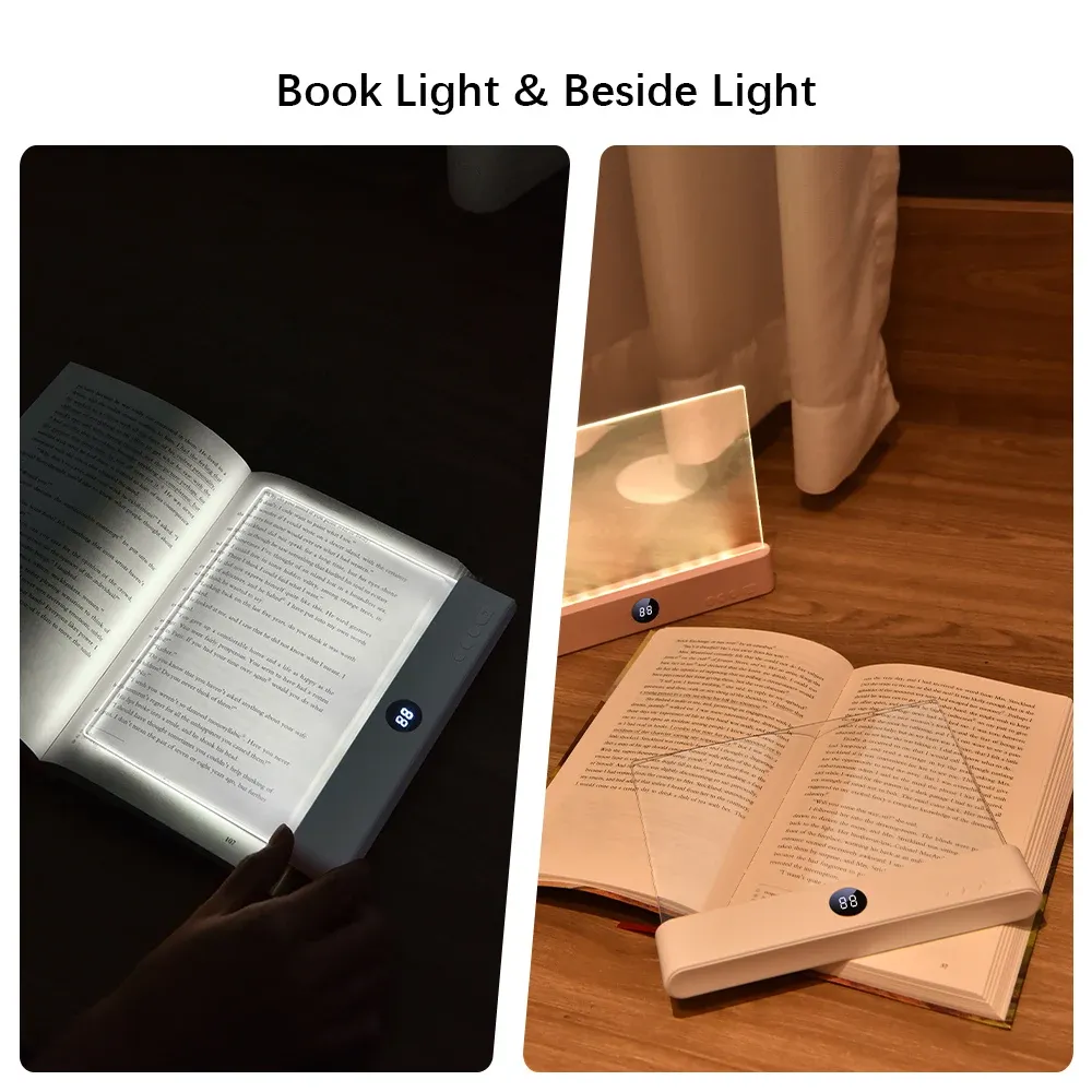 Lampe de livre LED 2 en 1 avec veilleuse, 3 températures de couleur, gradation continue, rechargeable par USB et minuterie 2
