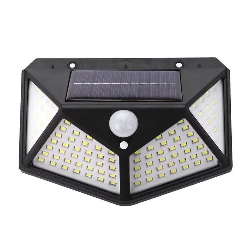 Lampe solaire murale à détecteur de mouvement PIR 100 LED, étanche, éclairage extérieur 7
