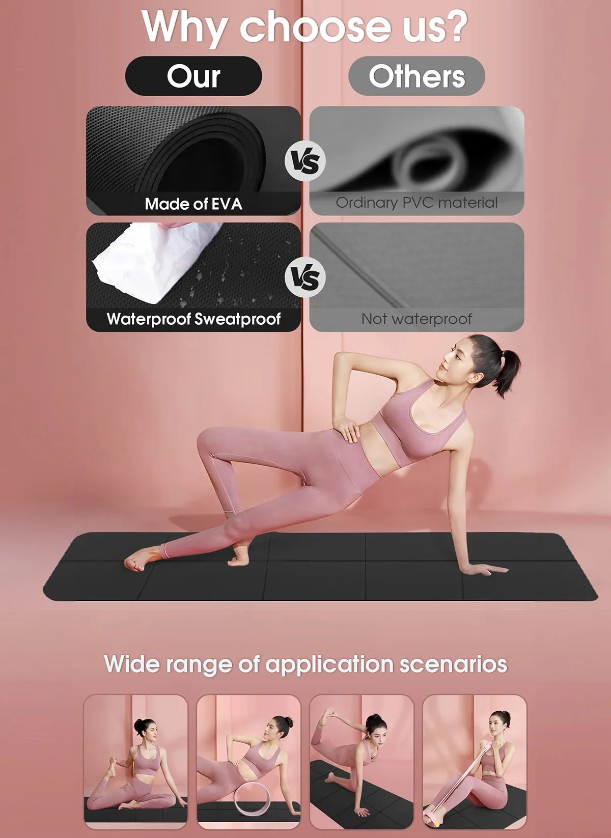 Tapis de yoga en EVA, vue d'ensemble