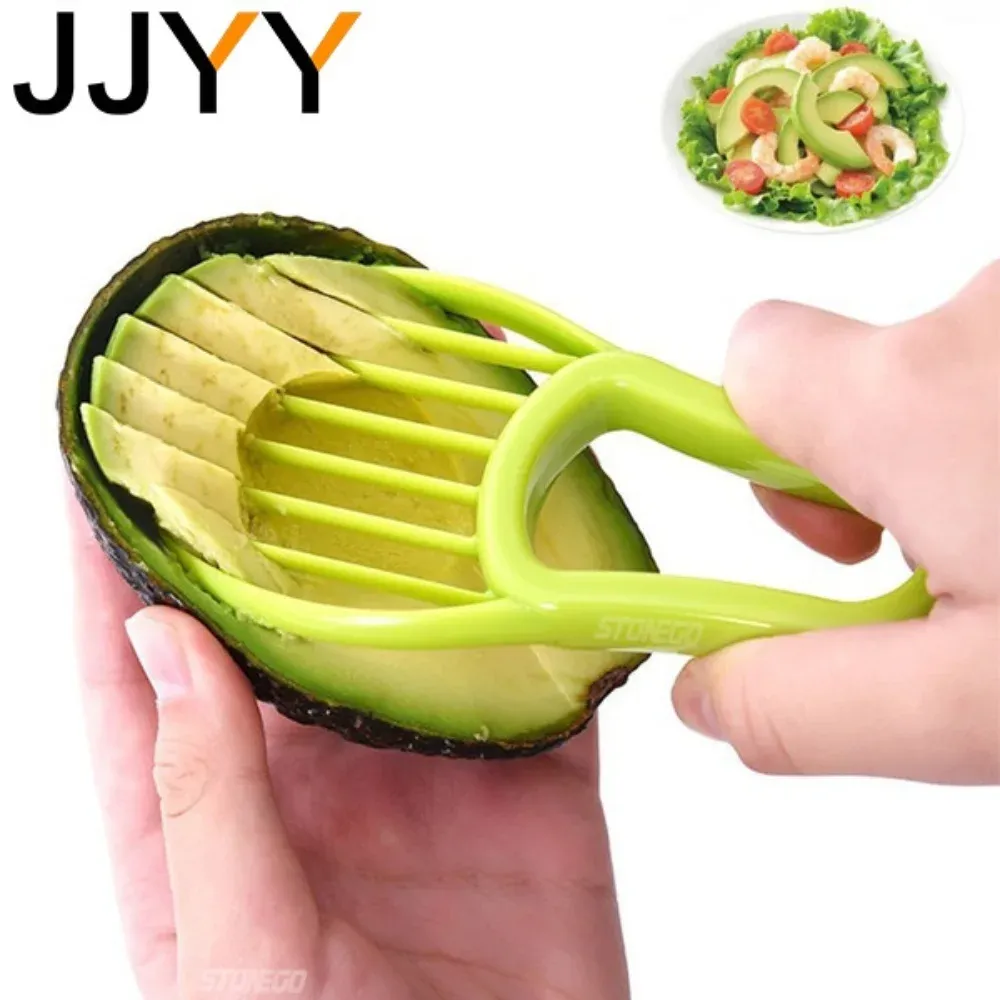 Coupe-avocat 3 en 1 avec éplucheur de fruits, séparateur de pulpe et couteau en plastique