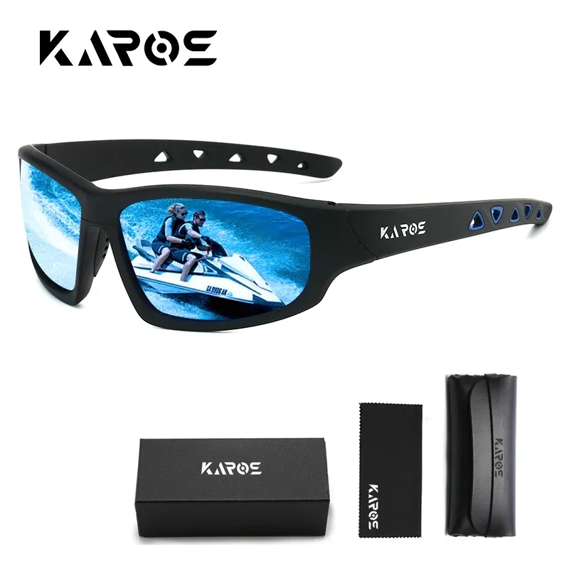 KAROS Lunettes de soleil de sport polarisées HD, protection anti-UV, pour hommes et femmes, idéales pour la randonnée et le cyclisme, livrées avec ensemble d'emballage complet, réf. YZ2029