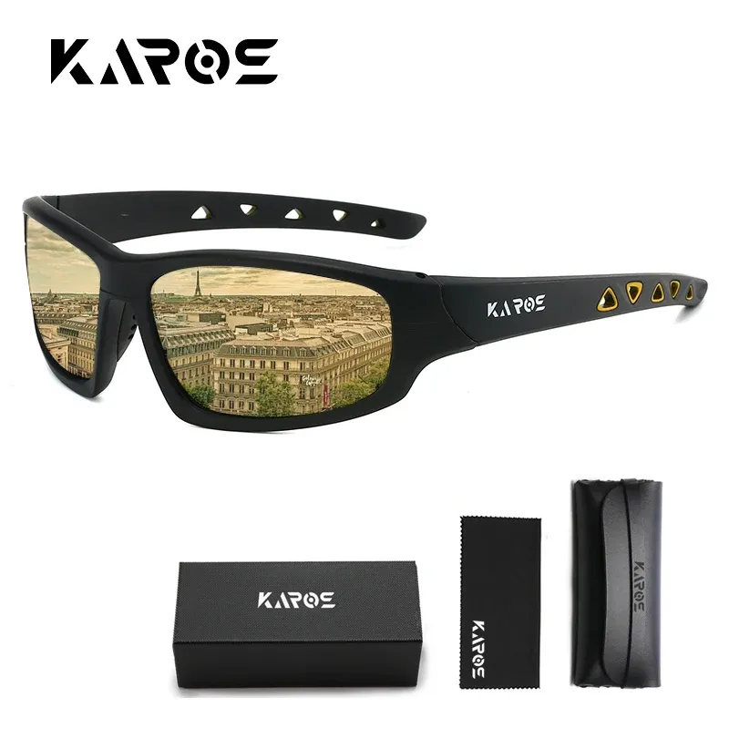 KAROS Lunettes de soleil de sport polarisées HD, protection anti-UV, pour hommes et femmes, idéales pour la randonnée et le cyclisme, livrées avec ensemble d'emballage complet, réf. YZ2029 9