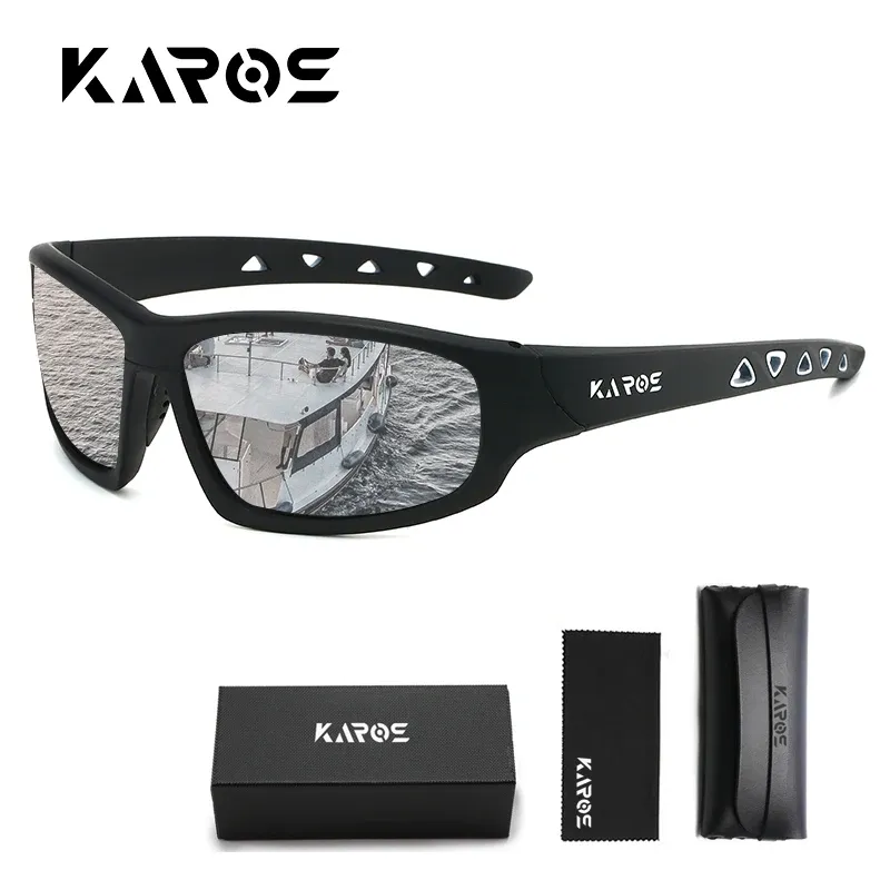 KAROS Lunettes de soleil de sport polarisées HD, protection anti-UV, pour hommes et femmes, idéales pour la randonnée et le cyclisme, livrées avec ensemble d'emballage complet, réf. YZ2029 16