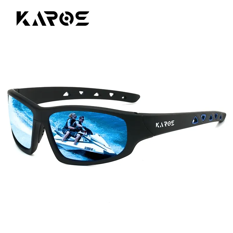 KAROS Lunettes de soleil de sport polarisées HD, protection anti-UV, pour hommes et femmes, idéales pour la randonnée et le cyclisme, livrées avec ensemble d'emballage complet, réf. YZ2029 12