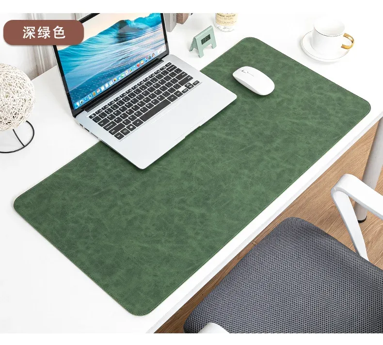 Tapis de bureau en PU, détail de finition