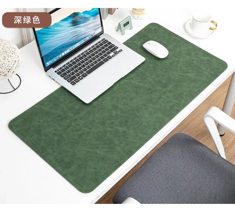 Sous-main de bureau en PU imperméable et antidérapant, grand format, facile à nettoyer 7