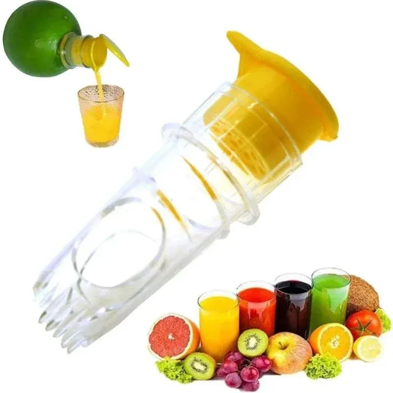 Presse-citron portable en plastique, réutilisable et lavable, avec filtre intégré, idéal pour la maison et les voyages 2