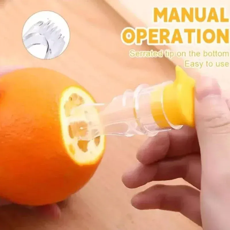 Presse-citron portable en plastique, réutilisable et lavable, avec filtre intégré, idéal pour la maison et les voyages - Image 1