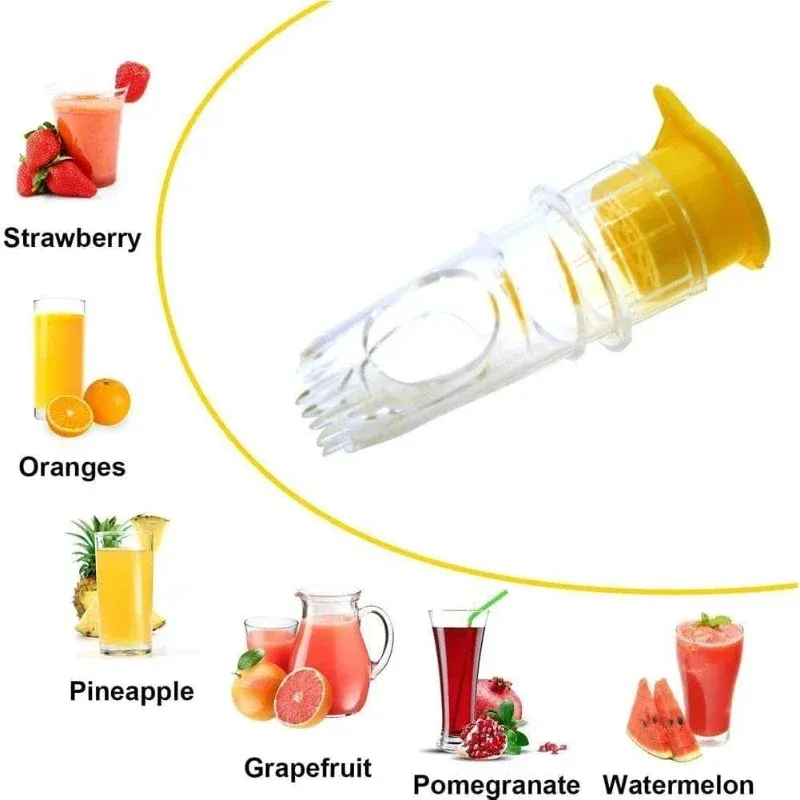 Presse-citron portable en plastique, réutilisable et lavable, avec filtre intégré, idéal pour la maison et les voyages 4