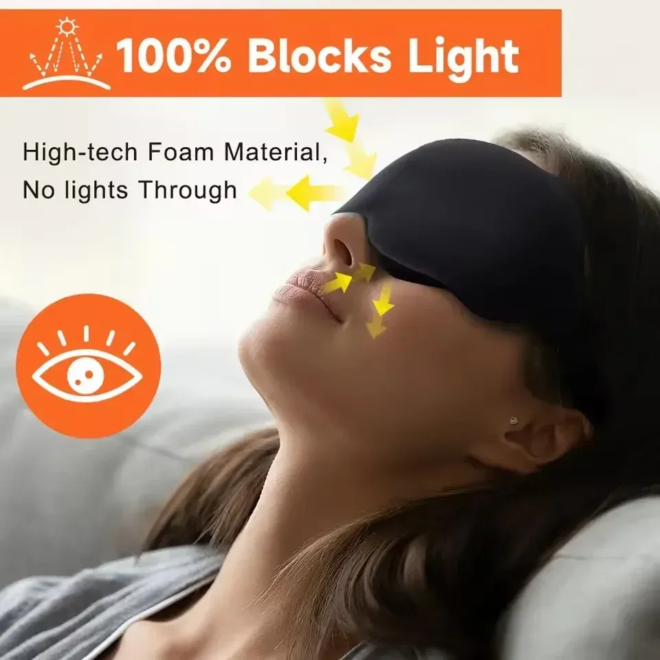 Masque de sommeil léger en 3D avec bandeau réglable, idéal pour les voyages 3