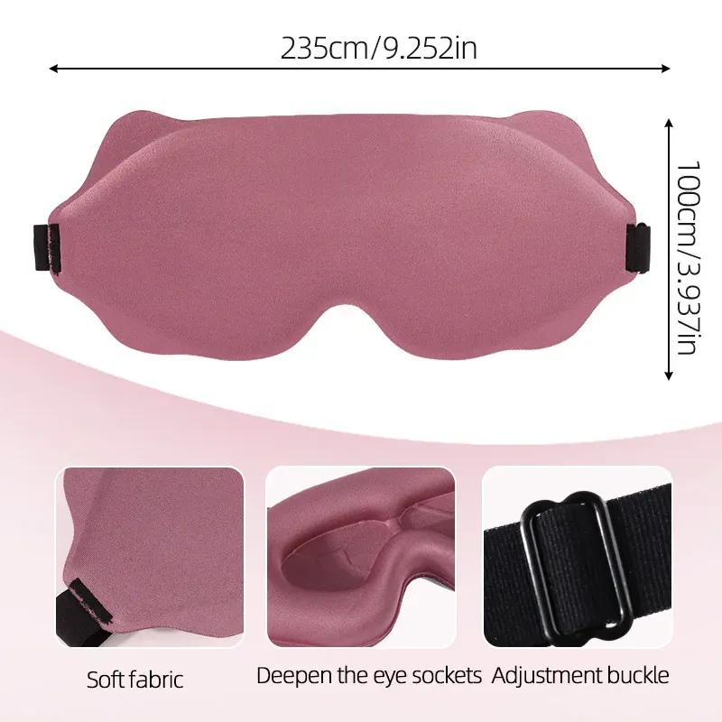 Masque de sommeil léger en 3D avec bandeau réglable, idéal pour les voyages 6