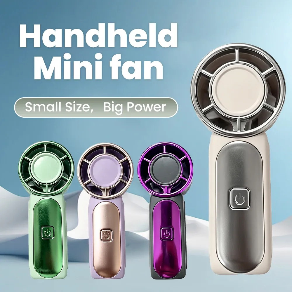 Ventilateur de poche portable ultra-compact, rechargeable via USB-C, 5 vitesses réglables, flux d'air frais - Image 1