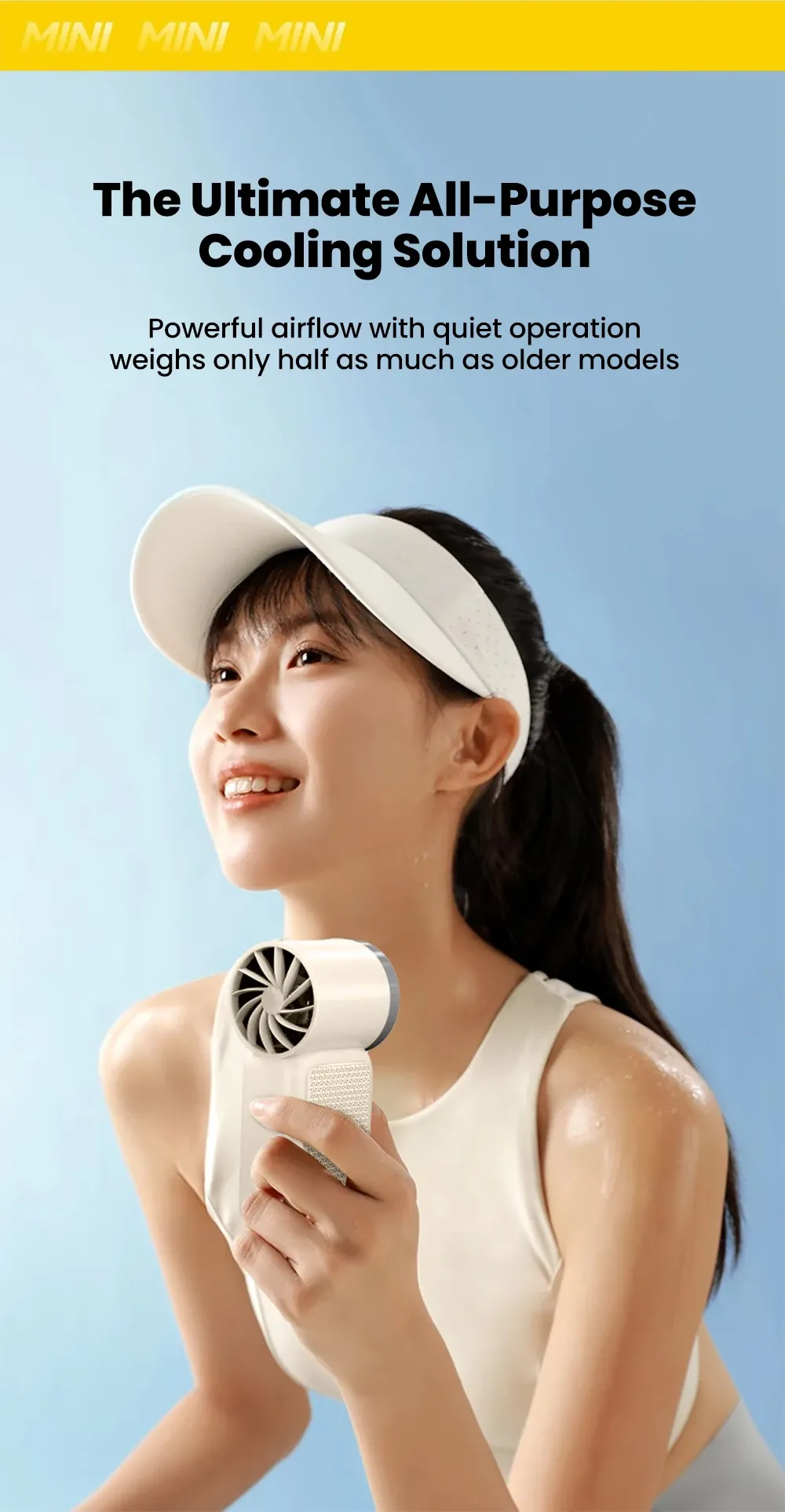 Ventilateur de poche dans un contexte lifestyle