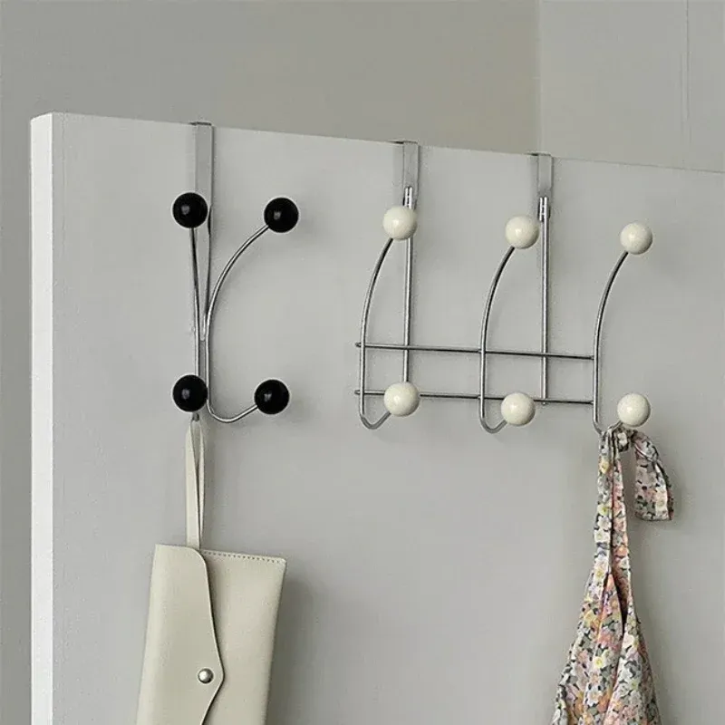 Crochet de porte portable sans perçage, porte-manteau multifonctionnel pour chambre et cuisine 3