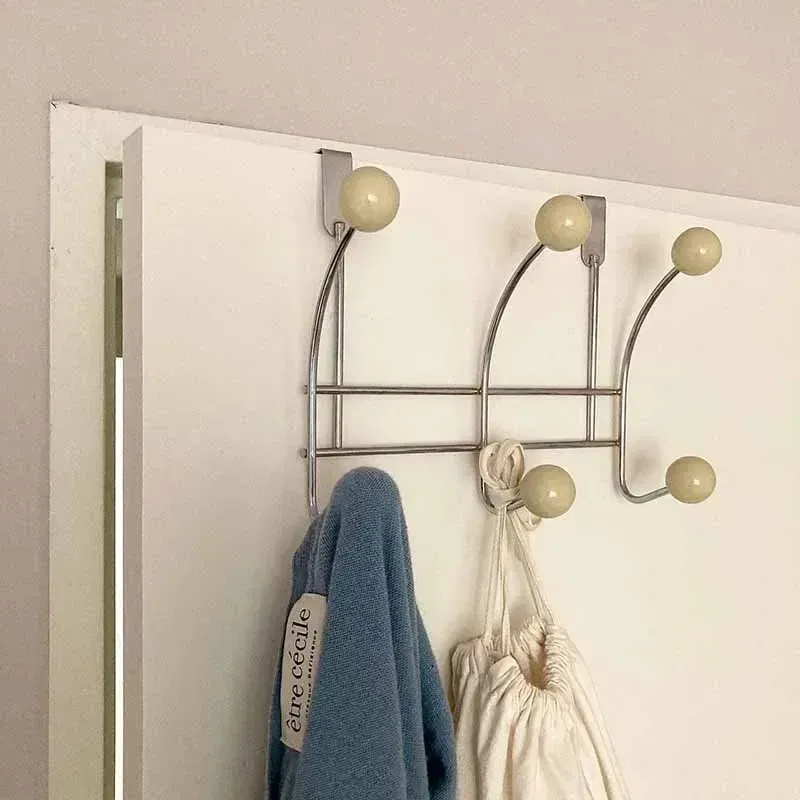 Crochet de porte portable sans perçage, porte-manteau multifonctionnel pour chambre et cuisine 5