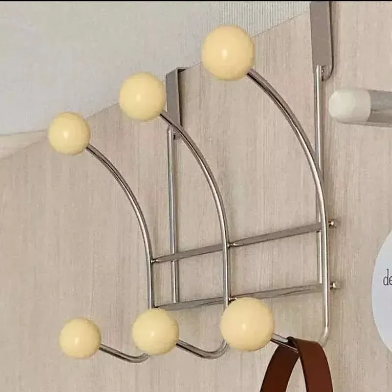Crochet de porte portable sans perçage, porte-manteau multifonctionnel pour chambre et cuisine 12