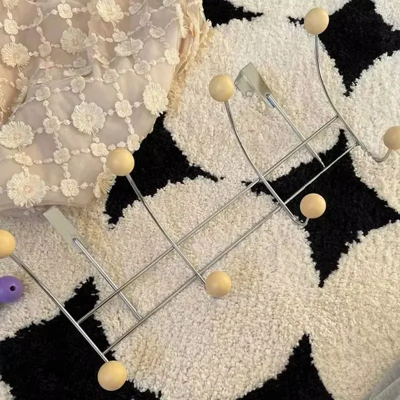 Crochet de porte portable sans perçage, porte-manteau multifonctionnel pour chambre et cuisine 11