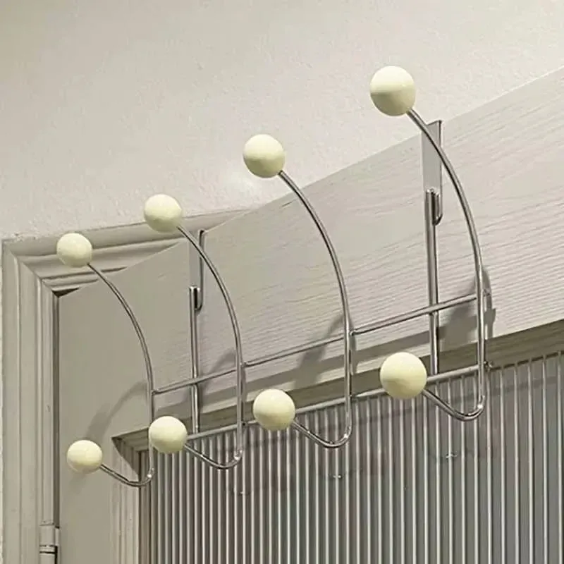 Crochet de porte portable sans perçage, porte-manteau multifonctionnel pour chambre et cuisine 15