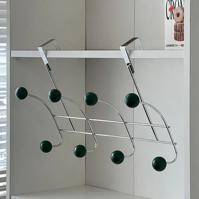Crochet de porte portable sans perçage, porte-manteau multifonctionnel pour chambre et cuisine 7