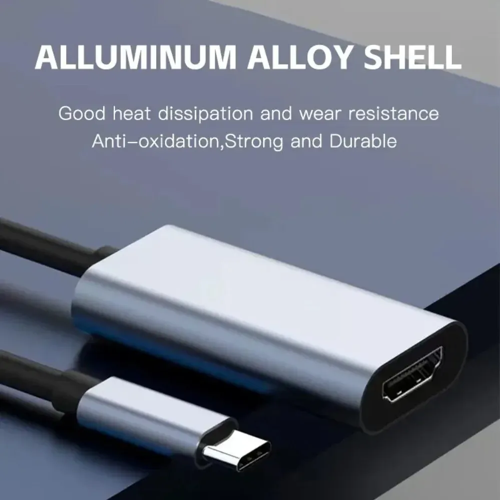 Adaptateur USB-C vers HDMI 4K, mâle USB-C (USB 3.1) vers HDMI femelle, câble convertisseur pour ordinateur portable, iPad, tablette, TV, MacBook et Galaxy 2