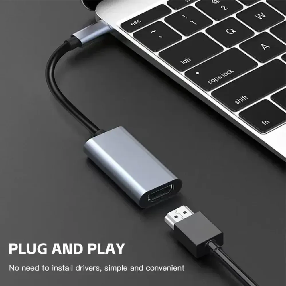 Adaptateur USB-C vers HDMI 4K, mâle USB-C (USB 3.1) vers HDMI femelle, câble convertisseur pour ordinateur portable, iPad, tablette, TV, MacBook et Galaxy 3
