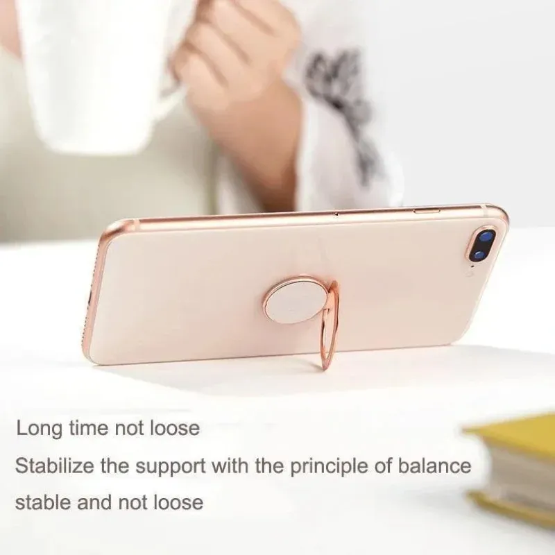 Support magnétique universel de luxe en métal ultra-fin pour téléphone portable, compatible voiture, avec anneau de doigt 6