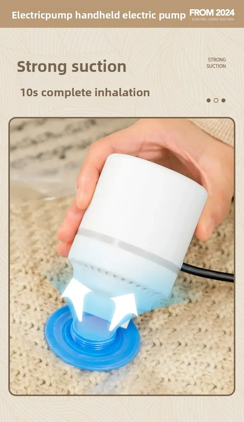 Compression de vêtements avec la pompe à air électrique