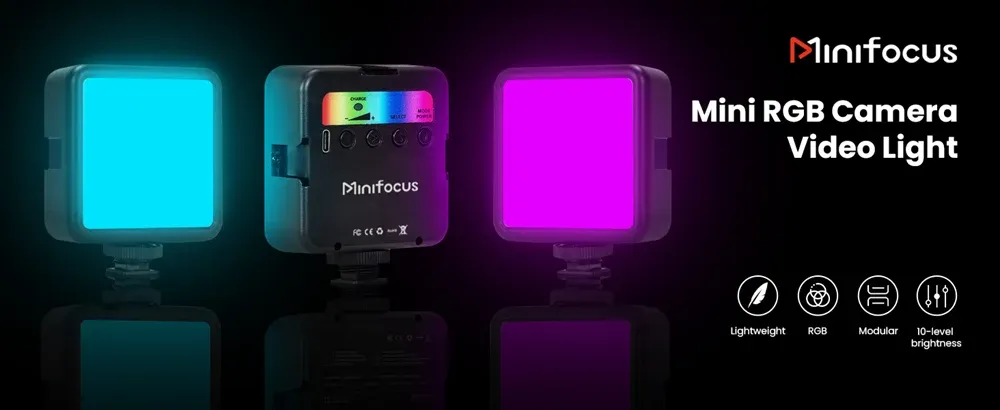 Mini lumière vidéo RVB Minifocus