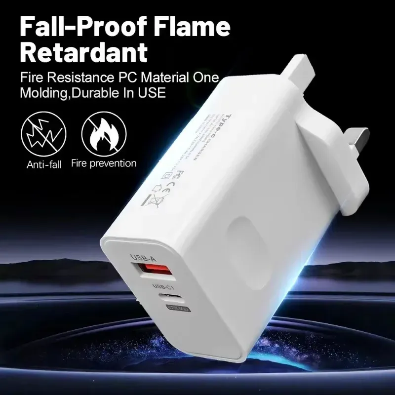 Chargeur rapide 120W USB-C PD avec câble, adaptateur de charge rapide compatible iPhone 17, 16, 15 Pro, Xiaomi, Samsung, OnePlus et Huawei 6