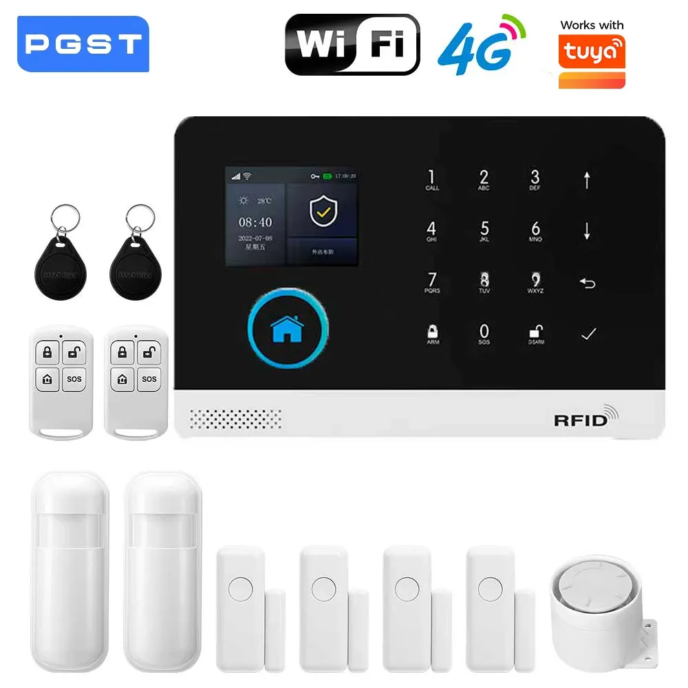 Système d'alarme GSM intelligent sans fil avec capteur de porte, connectivité Wi-Fi et 4G, compatible avec l'application Smart Life et Alexa 20