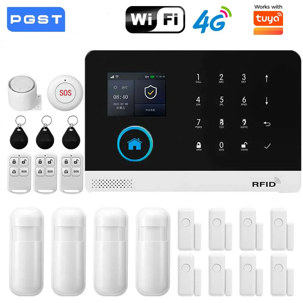 Système d'alarme GSM intelligent sans fil avec capteur de porte, connectivité Wi-Fi et 4G, compatible avec l'application Smart Life et Alexa 18