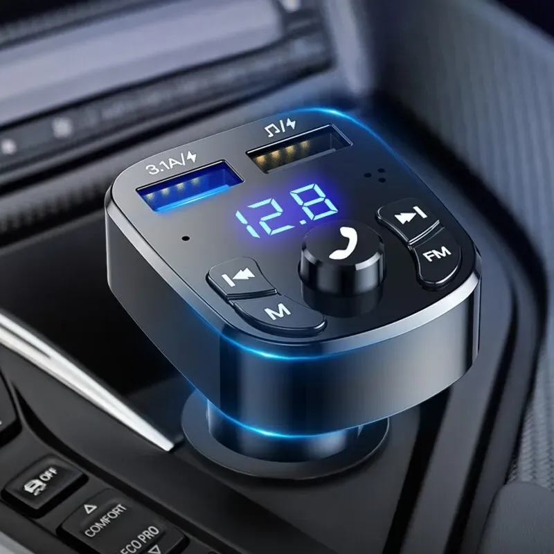 Transmetteur FM Bluetooth 5.0 pour voiture avec chargeur rapide USB et lecteur USB