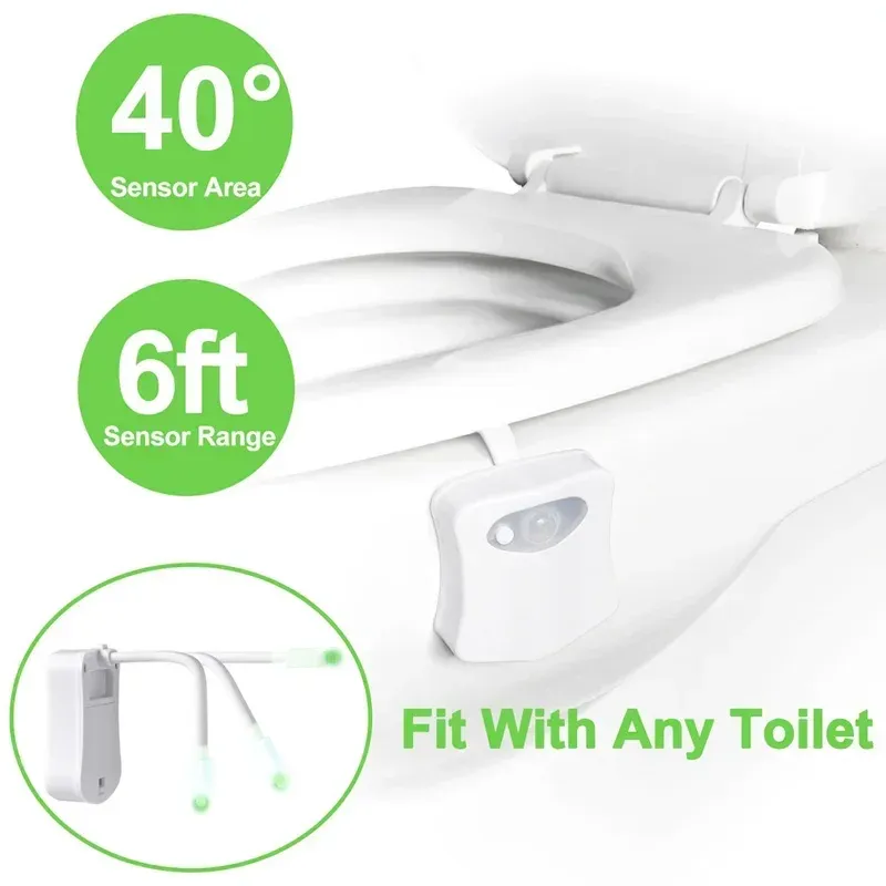 Veilleuse LED intelligente ZK30 avec capteur de mouvement PIR pour cuvette de toilette, 8/16 couleurs, étanche 3
