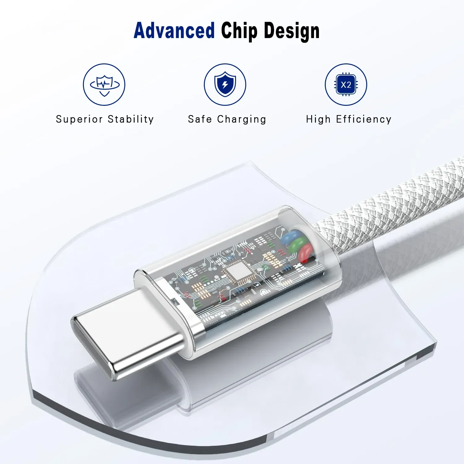 Câble USB-C vers USB-C 60 W, câble de données pour iPhone 15, 16 et 17, Samsung, Xiaomi, charge rapide, 1 m / 2 m 4