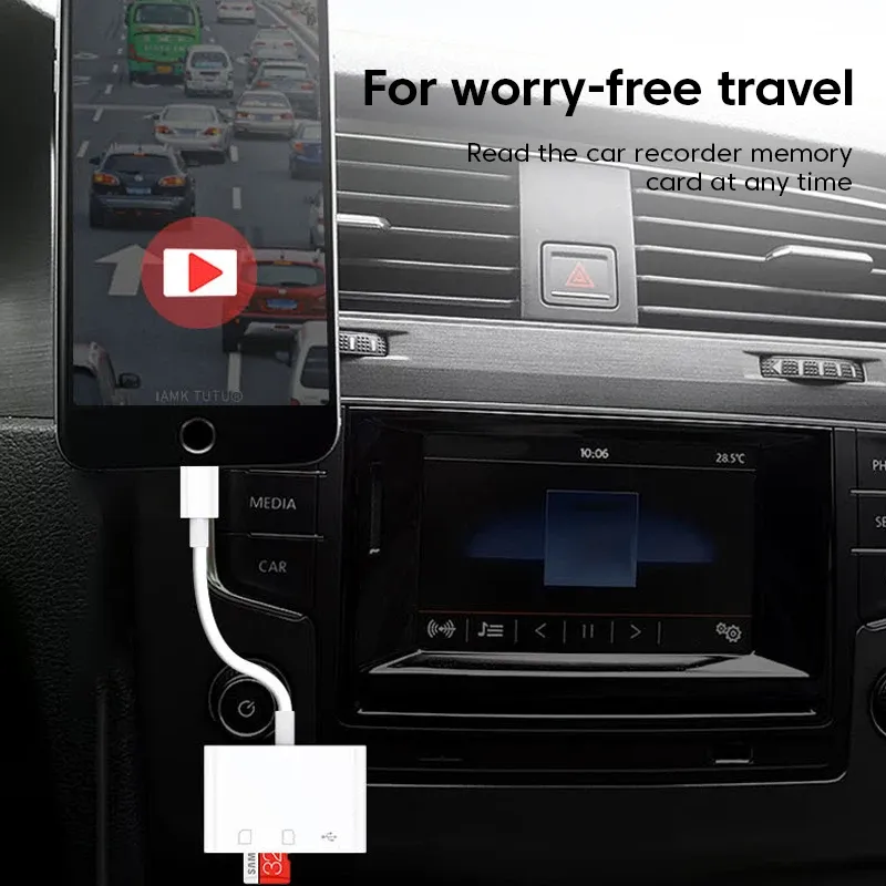 Adaptateur lecteur de carte 3 en 1 USB-C OTG, lecteur de cartes TF et SD, convertisseur de carte mémoire pour clé USB, MacBook, ordinateur portable, Samsung et Huawei 6