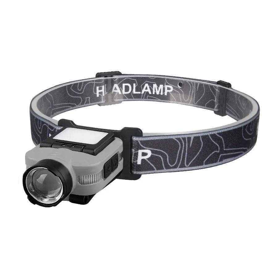 Lampe frontale LED à capteur intelligent, lampe de poche rechargeable avec affichage de puissance, pour l'équitation, la pêche, le camping et les activités de plein air, port USB-C 10