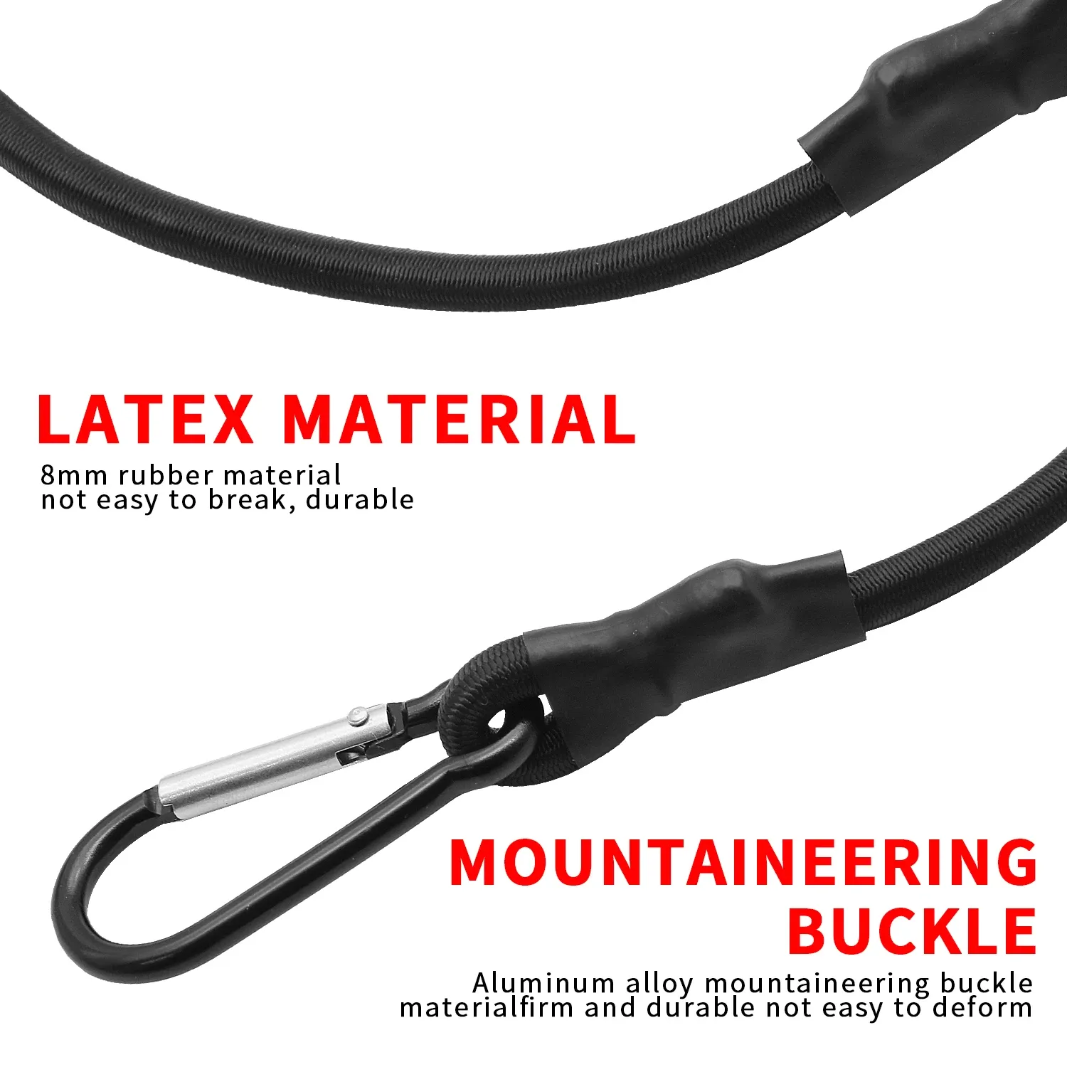 Cordes élastiques Baiann extensibles 30, 60, 90, 120 et 150 cm avec crochets, sangles de fixation pour vélos, bagages de voiture et barres de toit 3